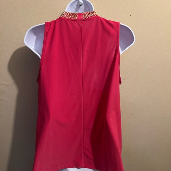 Beaded / Pearl High neck, , coral, sleeveless - Picture 3 of 3